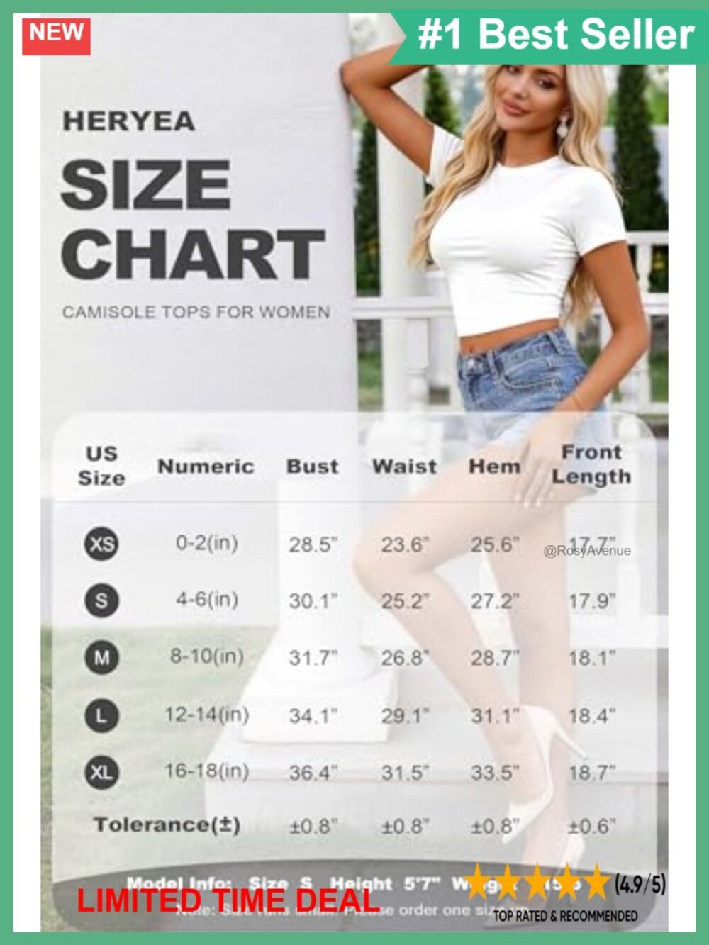 Women's Cropped Tee Short Sleeve Slim Fit Crew Neck Knit T-Shirt - Picture 5 of 5